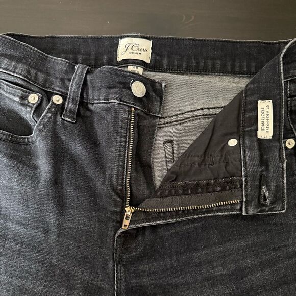 J Crew 9" High Rise Toothpick Jeans Womens Size 28 Dark Wash Denim Stretch - Picture 6 of 14